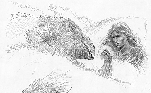 Nienor and Glaurung (Sketch 1)